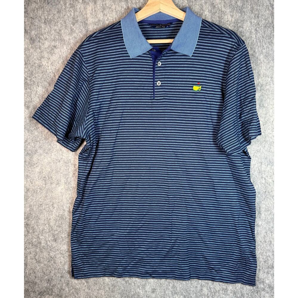 Masters Clubhouse Collection Striped Golf Polo Mens XL Made In Italy - Picture 2 of 9